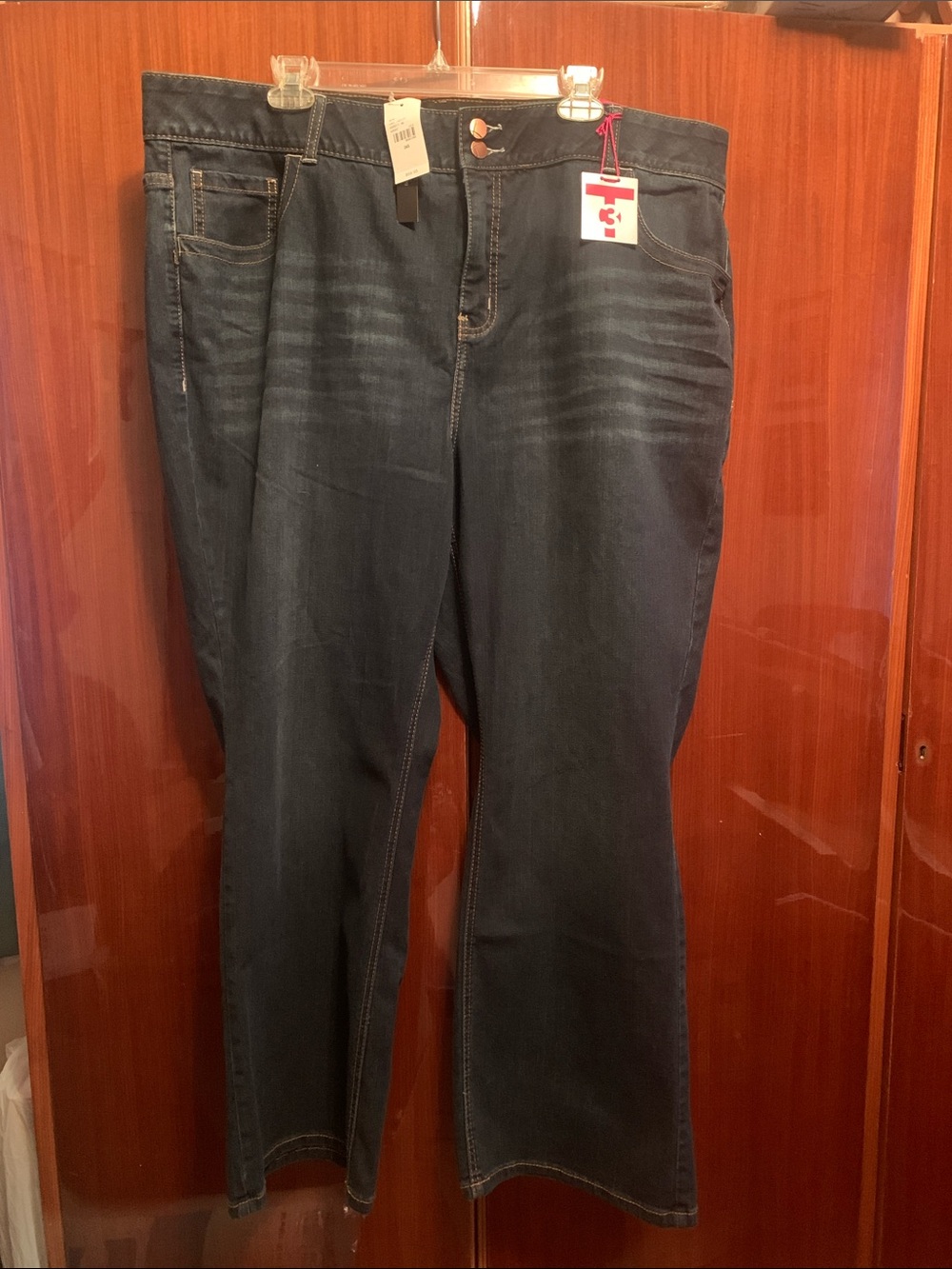Lane Bryant Dark Blue Boot Cut Jeans - Stretch Denim 24 W Short